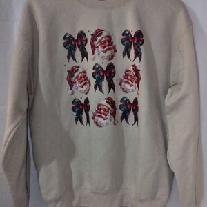 Santa and Bow Graphic Sweatshirt